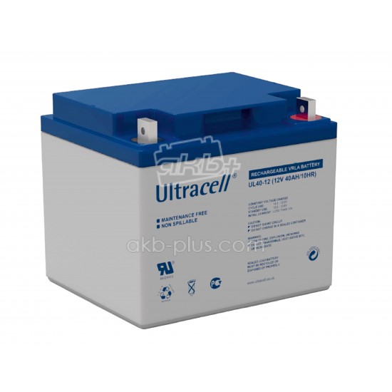 Батарея аккумуляторная Ultracell UL40-12, 12В, 40Ач, AGM - купить